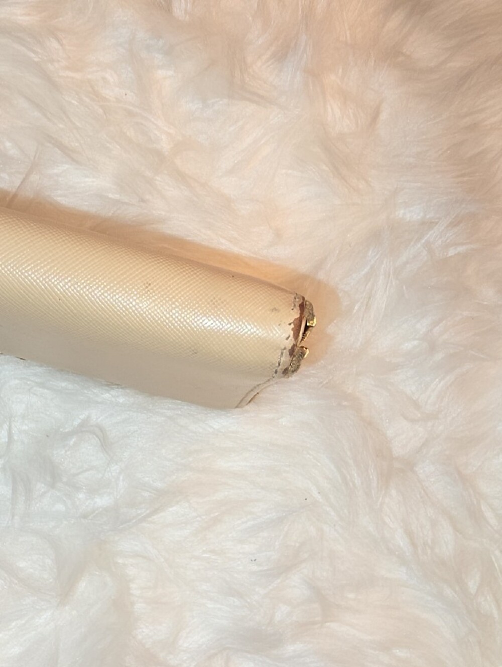 Prada Beige Saffiano Zip-Around Wallet with Gold Logo - Picture 5 of 10